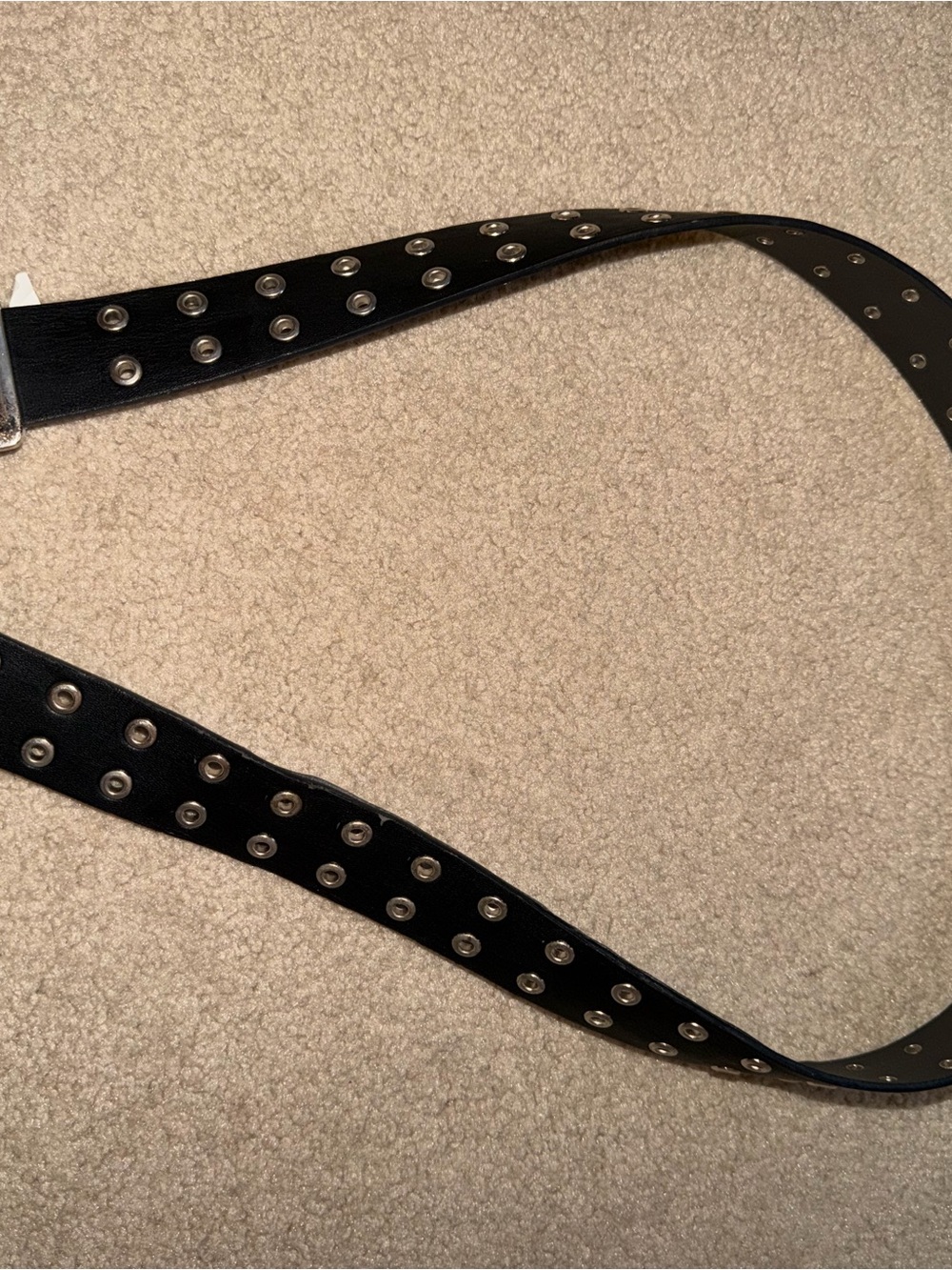 Classic Black Double-Row Grommet Belt - Women's Accessories